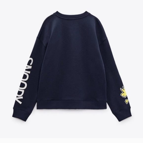 Zara Tops Zara X Peanuts Snoopy New York Sweatshirt Navy Blue M